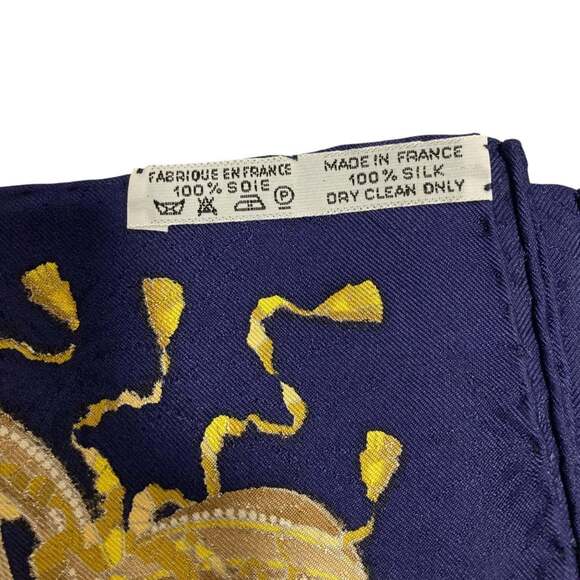 HERMES Blue Silk Scarf - Picture 7 of 8